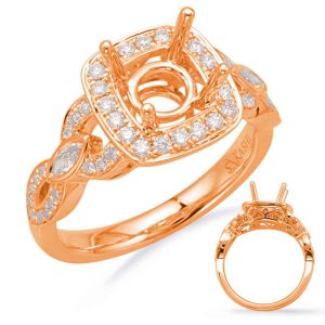 Rose Gold Halo Engagement Ring