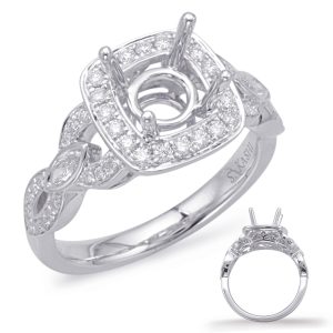 White Gold Halo Engagement Ring