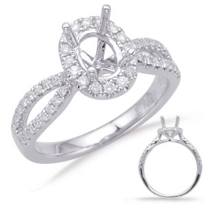 White Gold Halo Engagement Ring