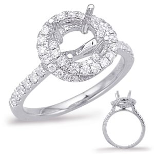 White Gold Halo Engagement Ring