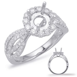 White Gold Halo Engagement Ring