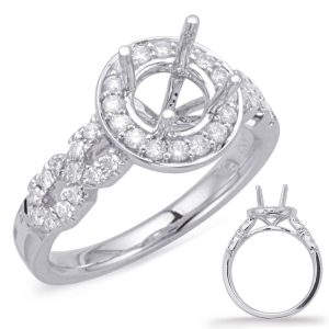 White Gold Halo Engagement Ring