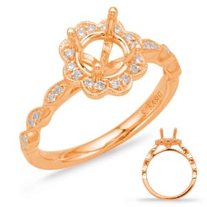 Rose Gold Halo Engagement Ring