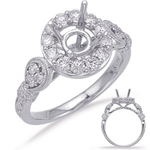 White Gold Halo Engagement Ring