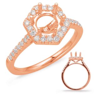 Rose Gold Halo Engagement Ring