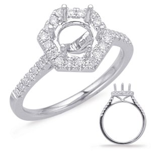 White Gold Halo Engagement Ring