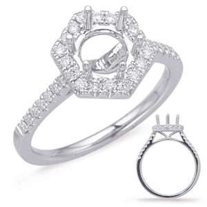 White Gold Halo Engagement Ring