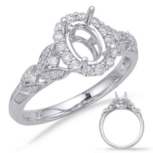 White Gold Halo Engagement Ring