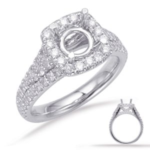 White Gold Halo Engagement Ring