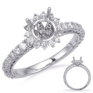 White Gold Halo Engagement Ring