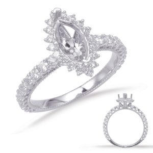 White Gold Halo Engagement Ring