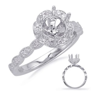 White Gold Halo Engagement Ring