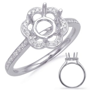 White Gold Halo Engagement Ring