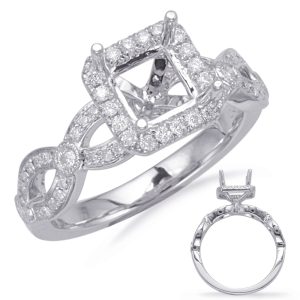 White Gold Halo Engagement Ring