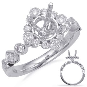 White Gold Halo Engagement Ring