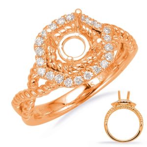 Rose Gold Halo Engagement Ring