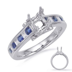 White Gold Sapphire & Diamond Ring