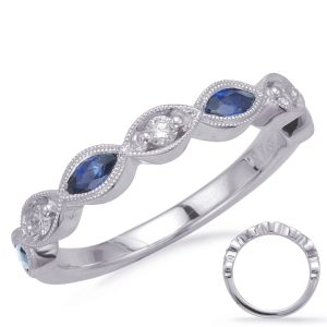 White Gold Sapp & Dia Matching Band