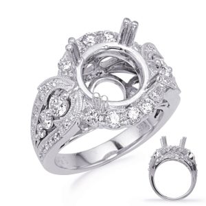 White Gold Halo Engagement Ring