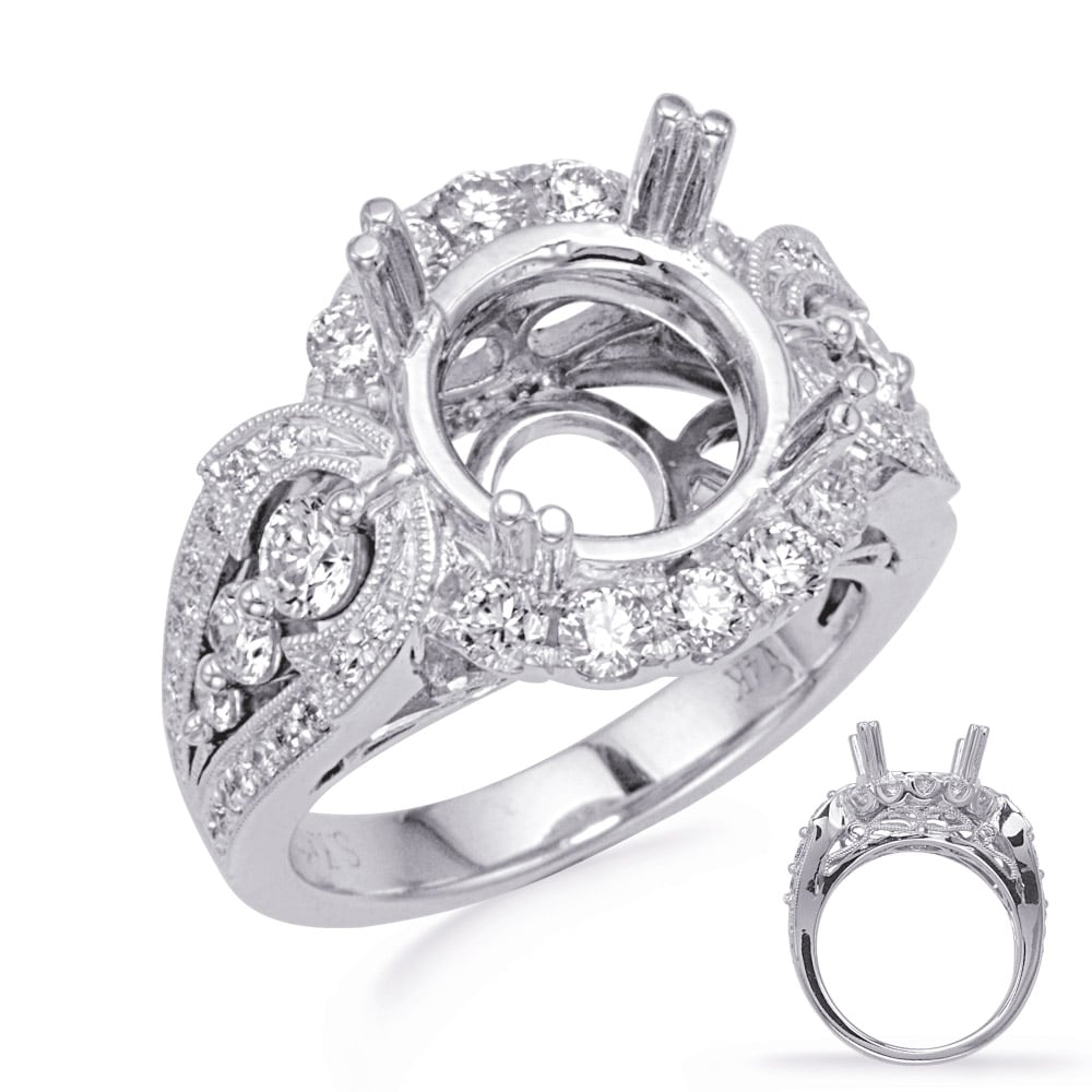 White Gold Halo Engagement Ring