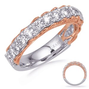 Rose & White Gold Diamond Band