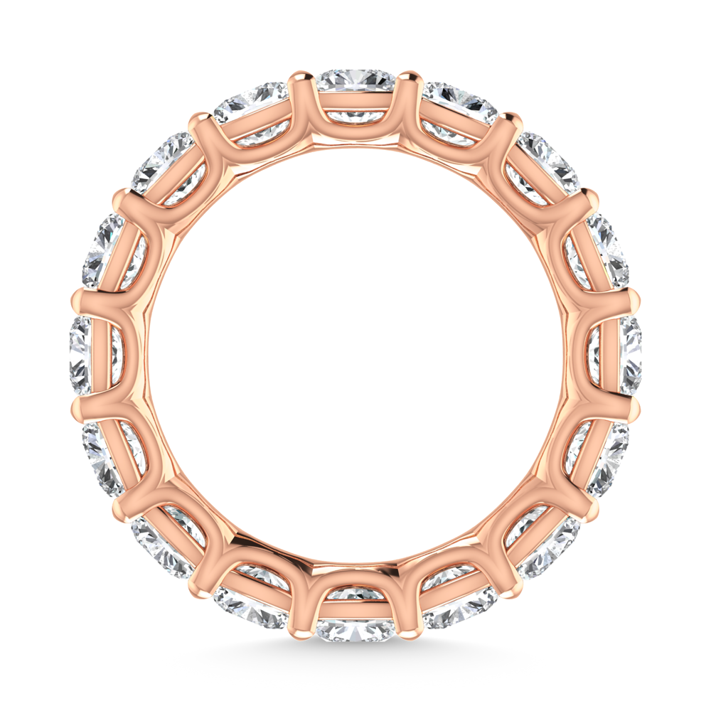 14K Rose Gold 2 1/5 CT Tw. Cushion Shape Lab Grown Diamond Full Eternity Band