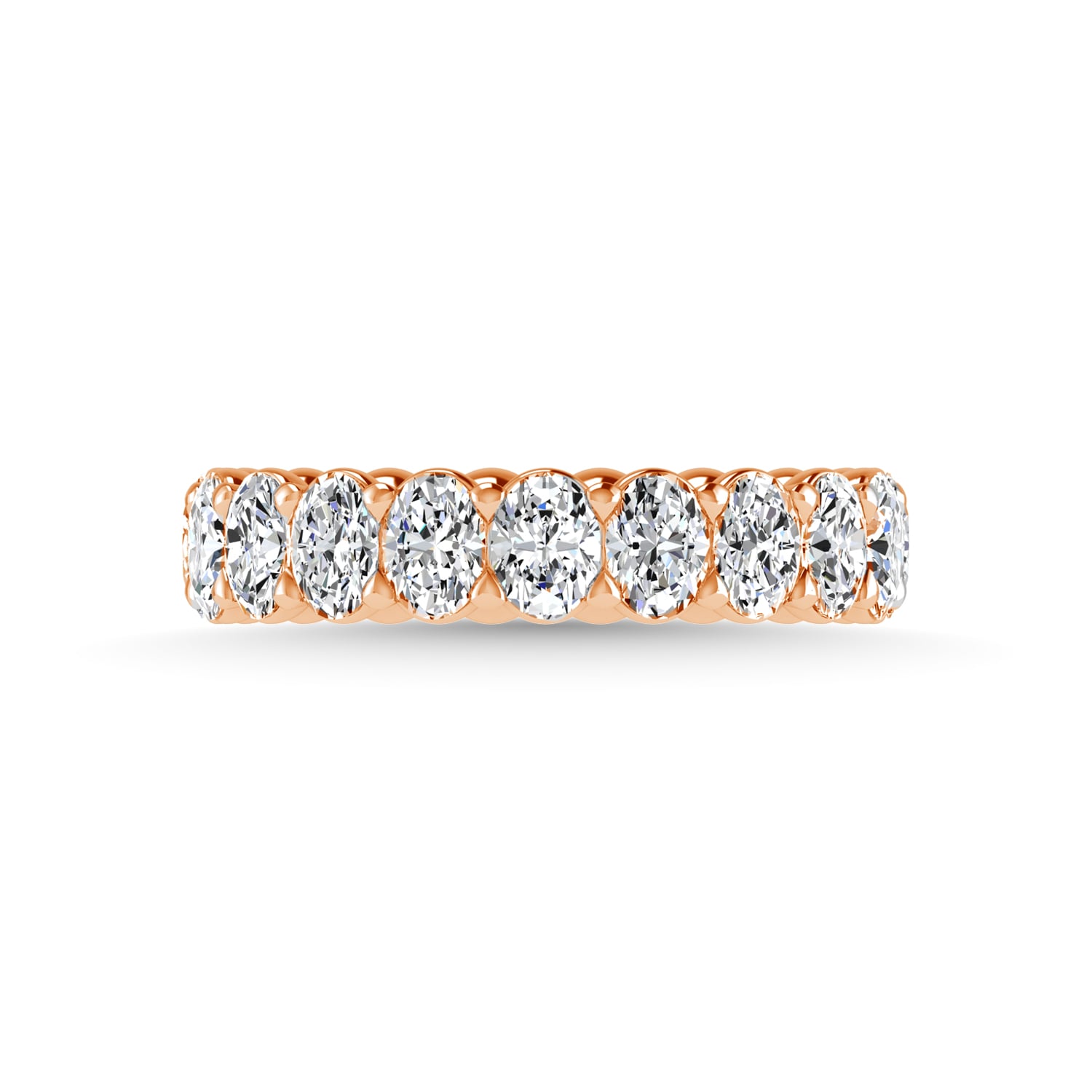 14K Rose Gold 2 1/2 CT Tw. Oval Shape Lab Grown Diamond Full Eternity Band