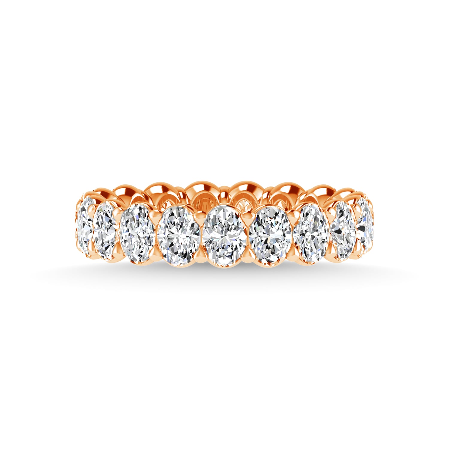 14K Rose Gold 2 1/2 CT Tw. Oval Shape Lab Grown Diamond Full Eternity Band