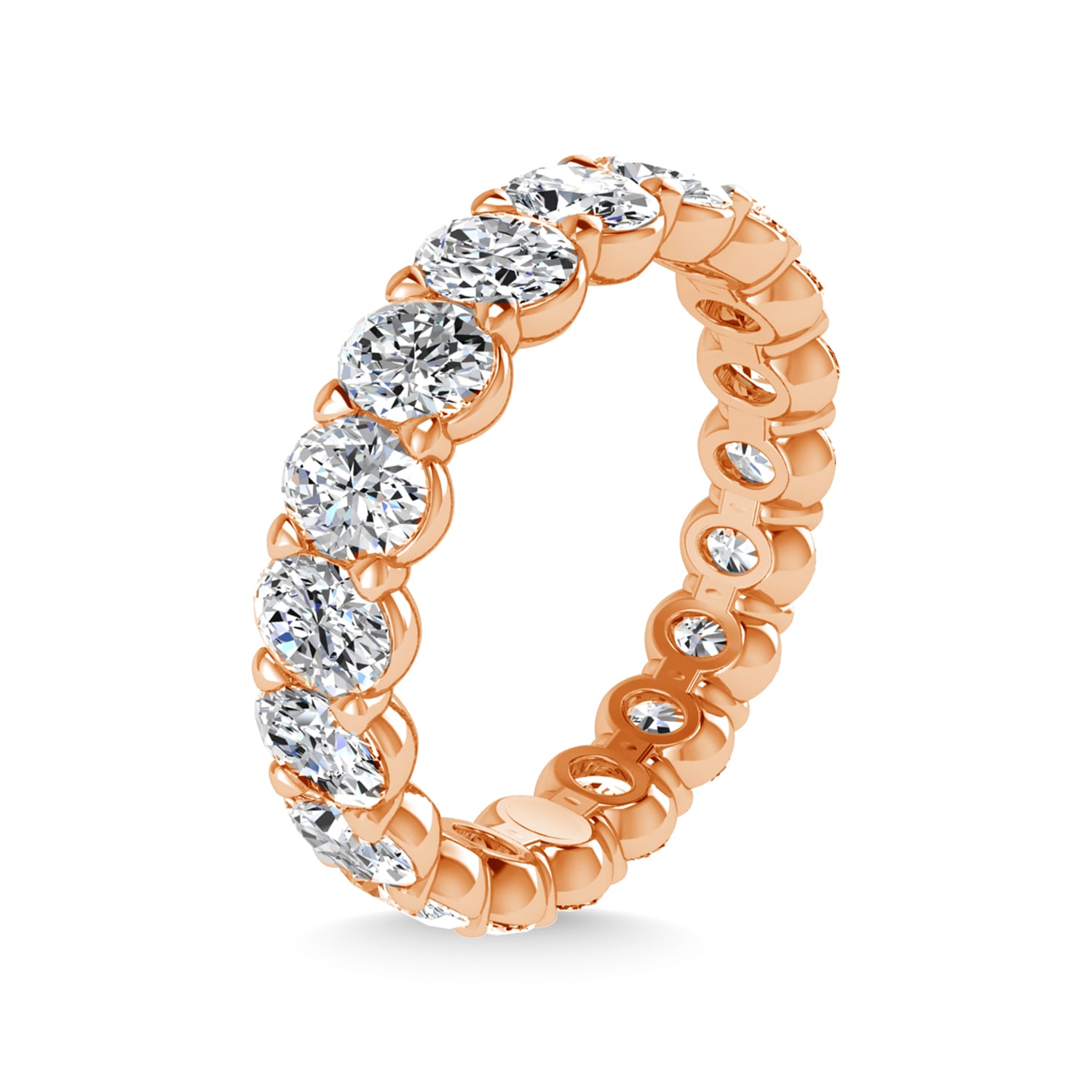 14K Rose Gold 2 1/2 CT Tw. Oval Shape Diamond Full Eternity Band