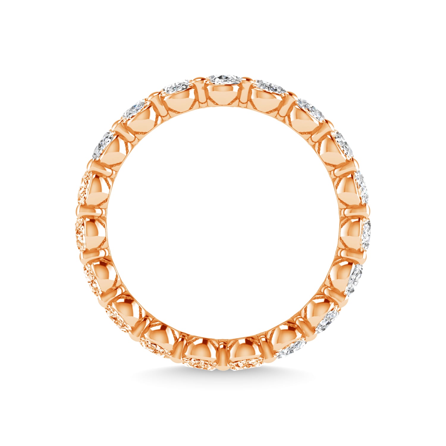 14K Rose Gold 2 1/2 CT Tw. Oval Shape Diamond Full Eternity Band