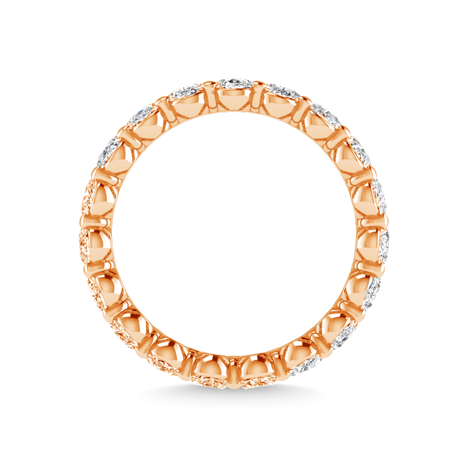 14K Rose Gold 2 1/2 CT Tw. Oval Shape Lab Grown Diamond Full Eternity Band