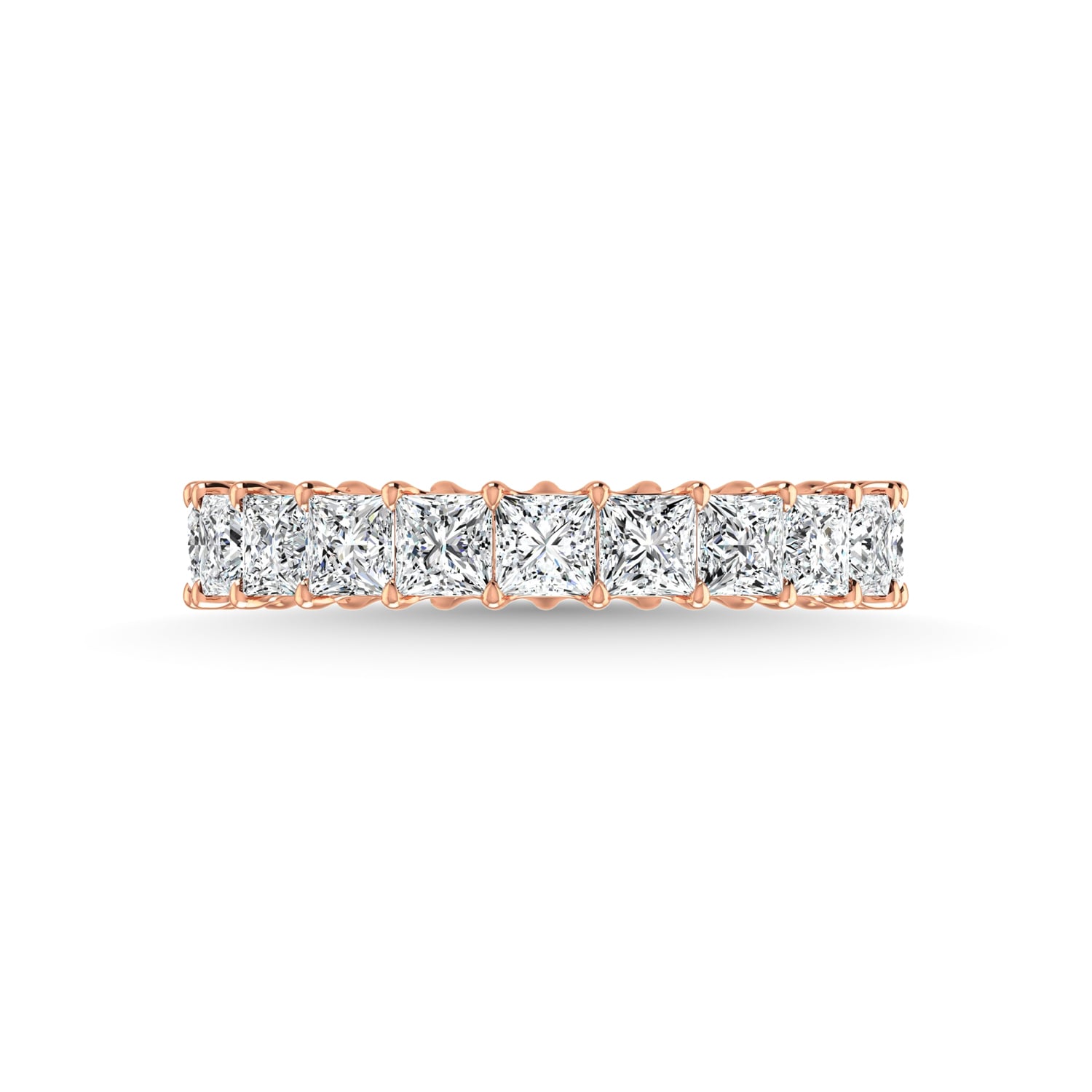 14K Rose Gold 2 3/8 CT Tw. Princess Shape Diamond Full Eternity Band