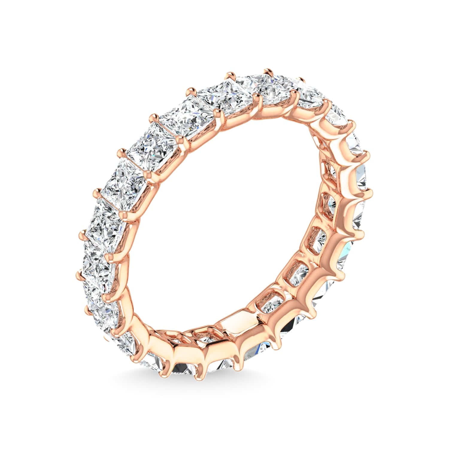 14K Rose Gold 2 3/8 CT Tw. Princess Shape Diamond Full Eternity Band