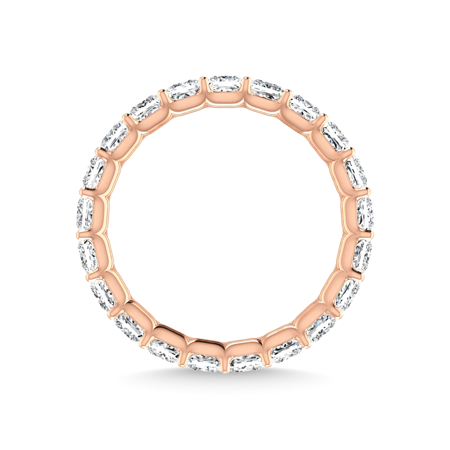 14K Rose Gold 2 3/8 CT Tw. Princess Shape Lab Grown Diamond Full Eternity Band