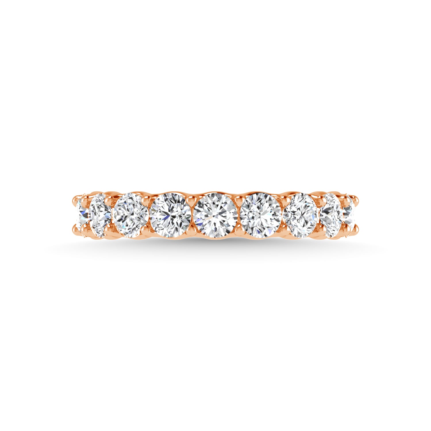 14K Rose Gold 1 1/6 CT Tw. Round Shape Lab Grown Diamond Full Eternity Band