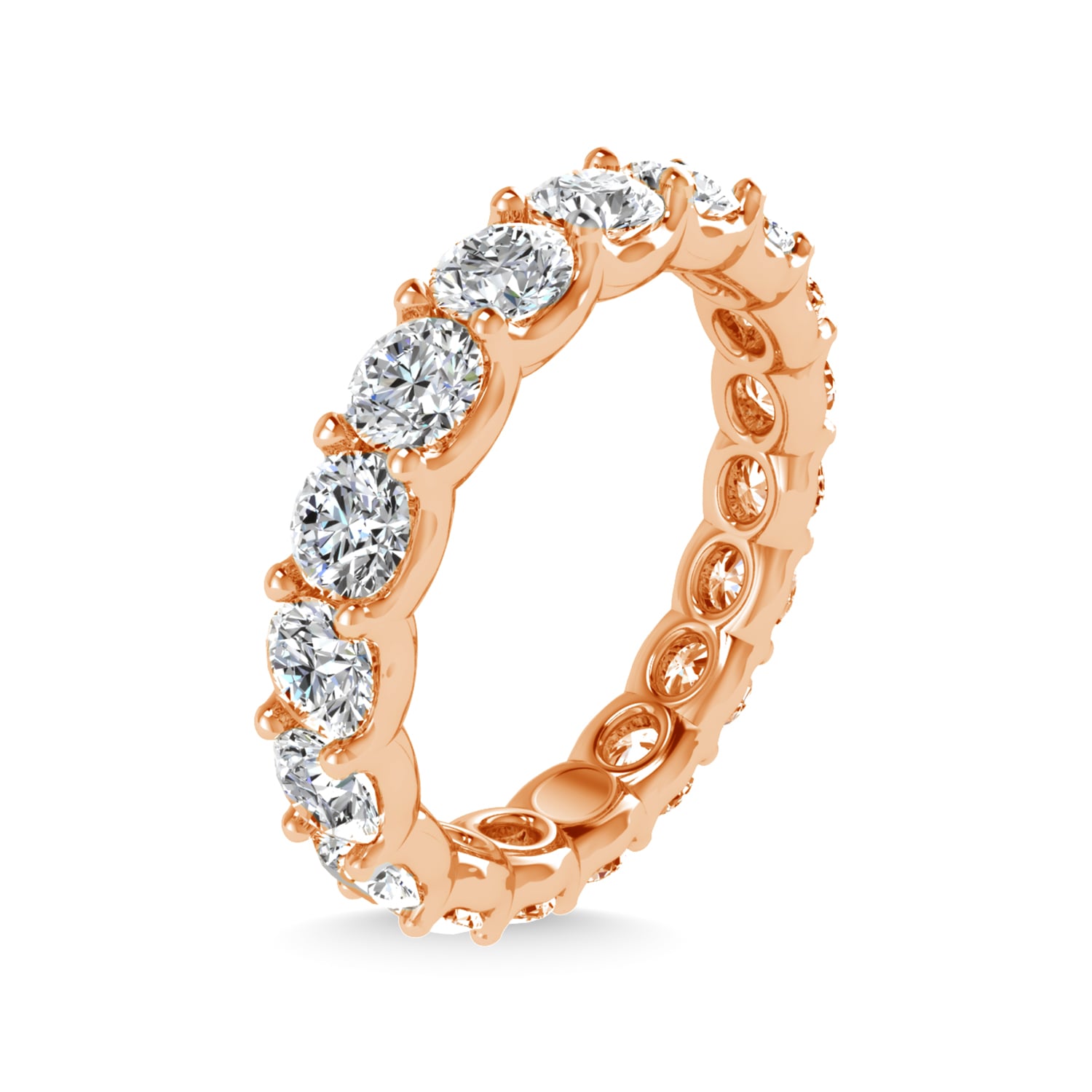 14K Rose Gold 1 1/6 CT Tw. Round Shape Diamond Full Eternity Band