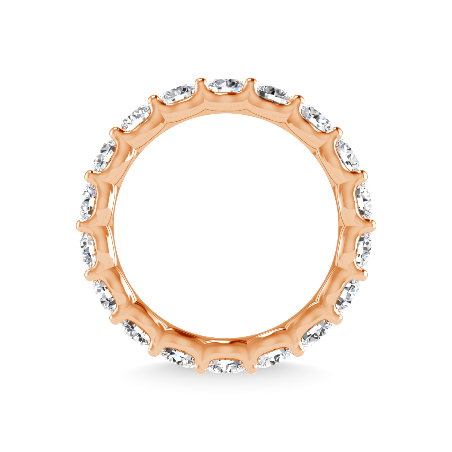 14K Rose Gold 1 1/6 CT Tw. Round Shape Lab Grown Diamond Full Eternity Band