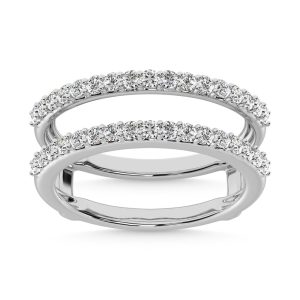 14K White Gold Diamond 1/2 Ct.Tw. Guard Ring