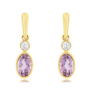 AMETHYST & DIAMOND EARRING