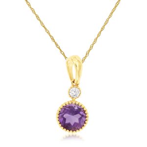 AMETHYST & DIAMOND PENDANT