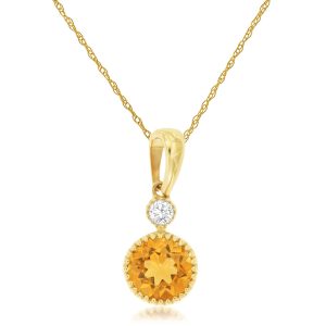 CITRINE & DIAMOND PENDANT