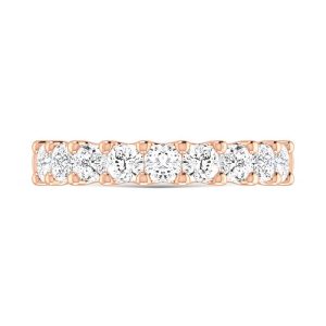14K Rose Gold 1 Ct.Tw. Cushion Shape Lab Grown Diamond Half Way Eternity Band