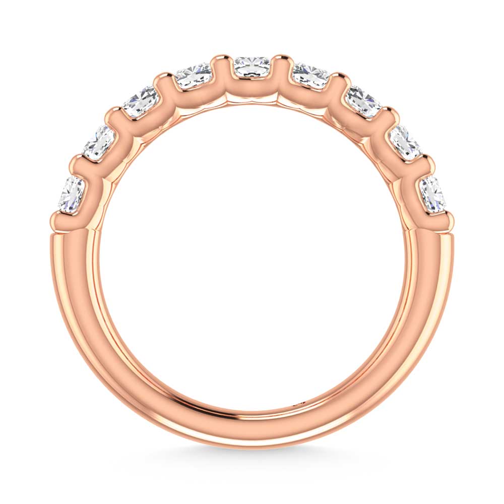14K Rose Gold 1 Ct.Tw. Cushion Shape Diamond Half Way Eternity Band