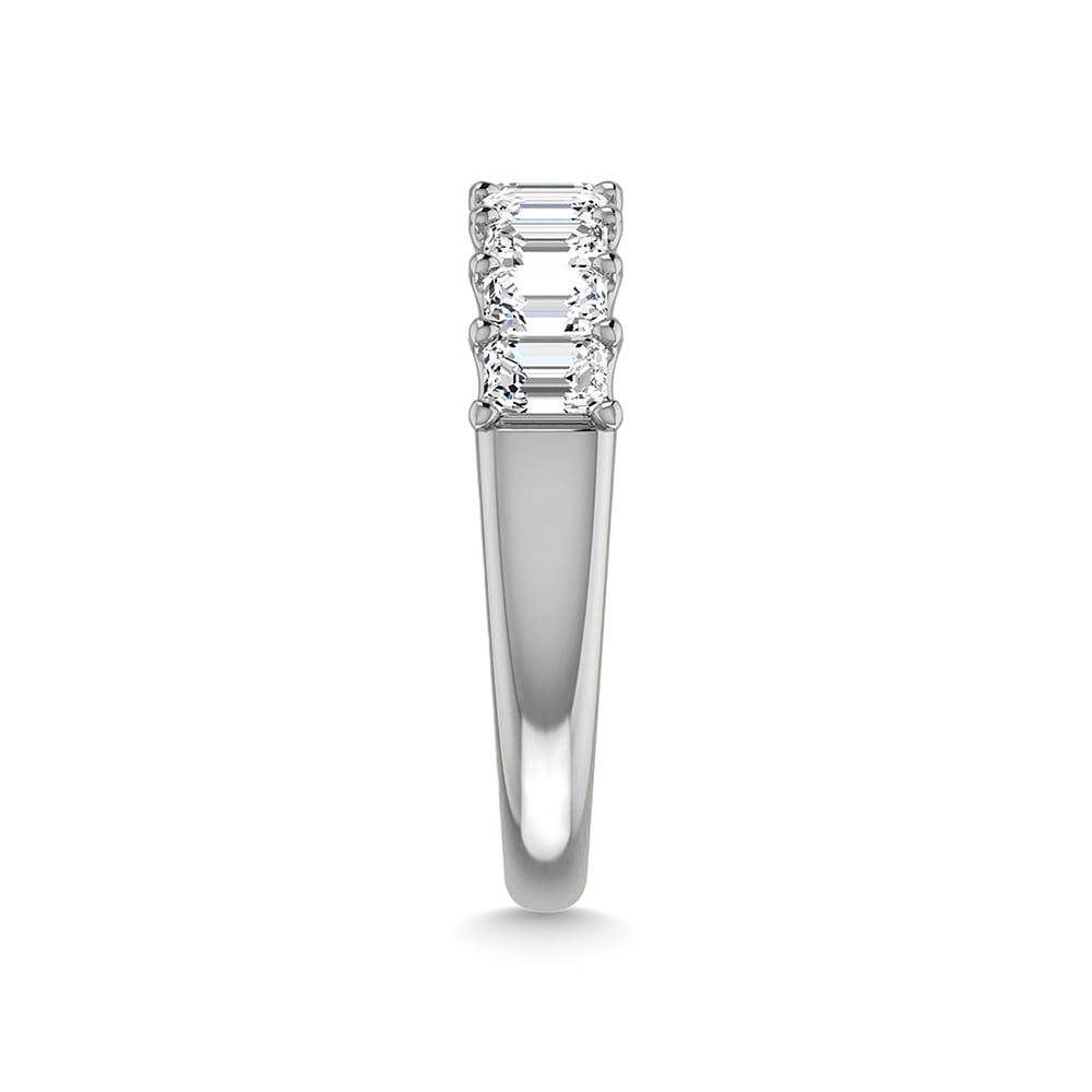14K White Gold Lab Grown Diamond 1 3/4 Ct.Tw. Halfway Emerald Wedding Band