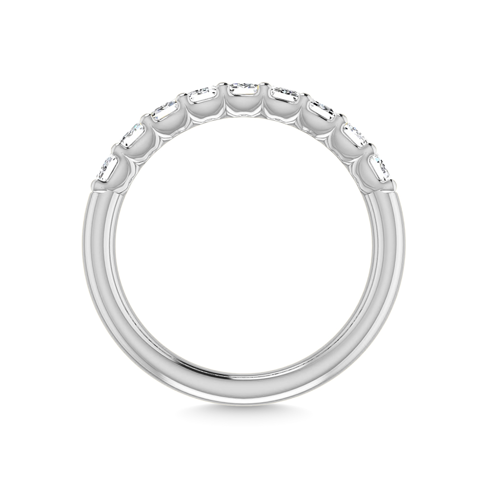 14K White Gold Lab Grown Diamond 1 3/4 Ct.Tw. Halfway Emerald Wedding Band
