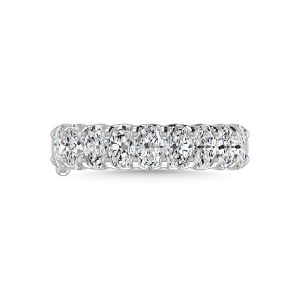 14K White Gold Lab Grown Diamond 1 1/3 Ct.Tw. Oval Shape Halfway Wedding Band