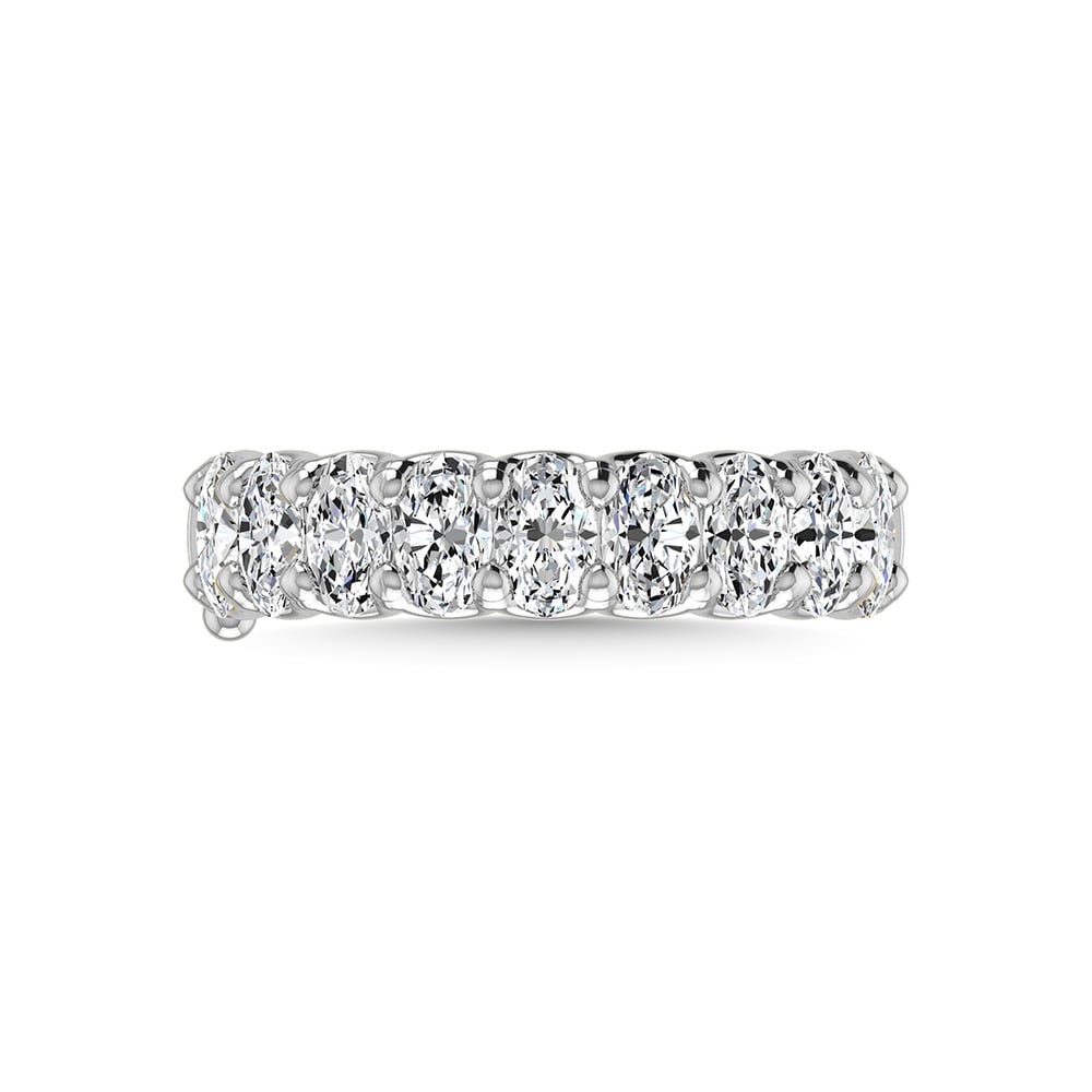 14K White Gold Lab Grown Diamond 1 1/3 Ct.Tw. Oval Shape Halfway Wedding Band