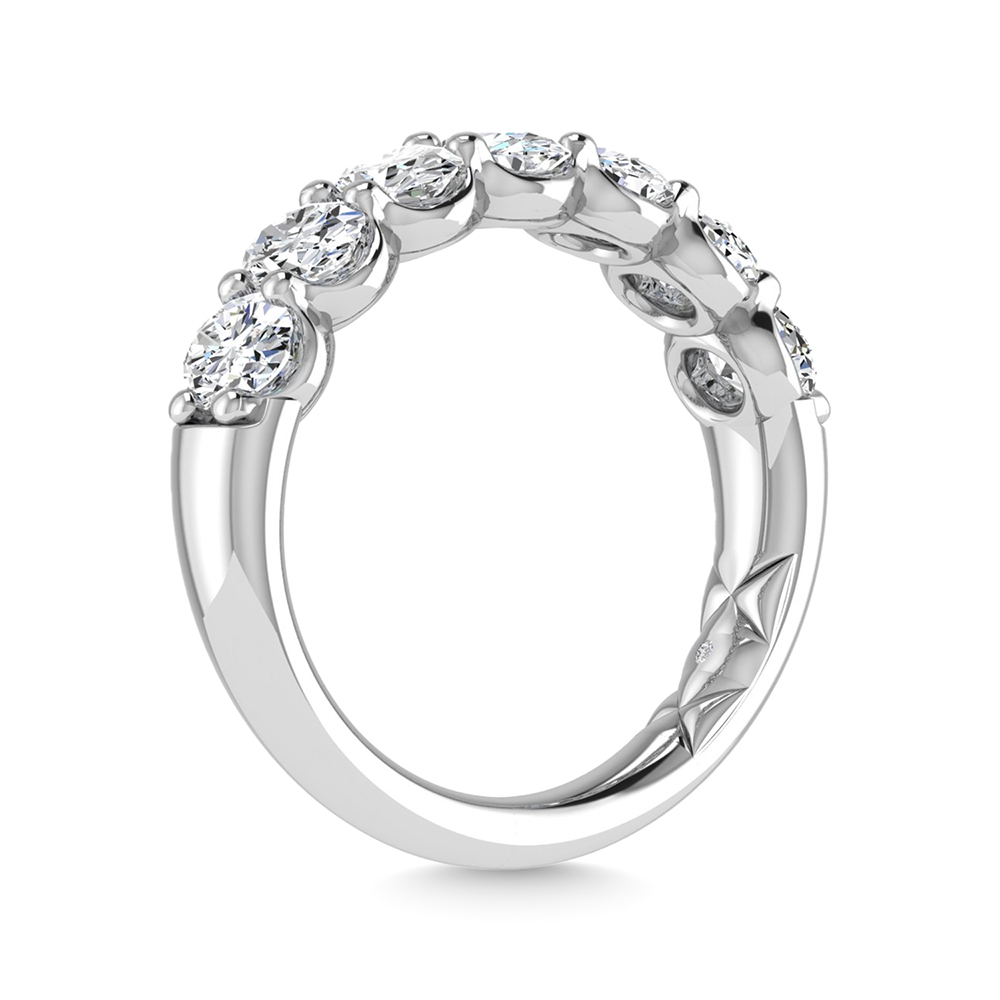 14K White Gold Lab Grown Diamond 2 1/3 Ct.Tw. Oval Shape Halfway Wedding Band