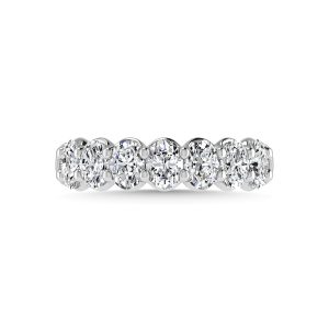 14K White Gold Lab Grown Diamond 2 1/3 Ct.Tw. Oval Shape Halfway Wedding Band