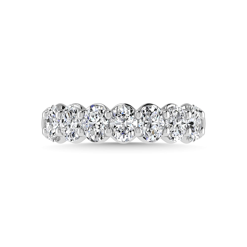 14K White Gold Lab Grown Diamond 2 1/3 Ct.Tw. Oval Shape Halfway Wedding Band